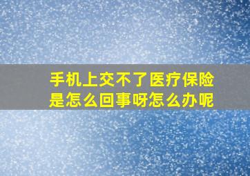 手机上交不了医疗保险是怎么回事呀怎么办呢