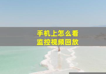 手机上怎么看监控视频回放