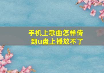 手机上歌曲怎样传到u盘上播放不了