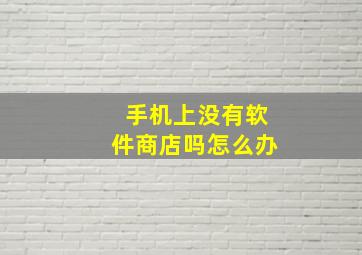 手机上没有软件商店吗怎么办