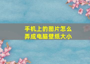 手机上的图片怎么弄成电脑壁纸大小