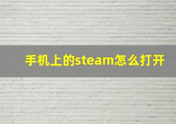 手机上的steam怎么打开