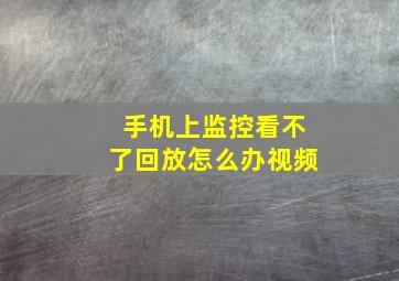 手机上监控看不了回放怎么办视频