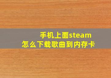 手机上面steam怎么下载歌曲到内存卡