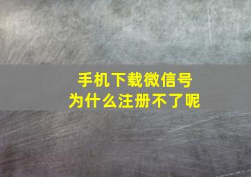 手机下载微信号为什么注册不了呢