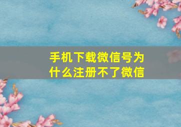 手机下载微信号为什么注册不了微信