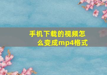 手机下载的视频怎么变成mp4格式