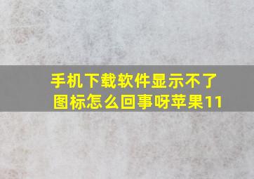 手机下载软件显示不了图标怎么回事呀苹果11