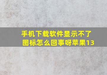 手机下载软件显示不了图标怎么回事呀苹果13