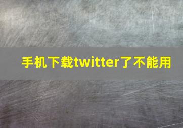 手机下载twitter了不能用