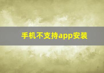 手机不支持app安装