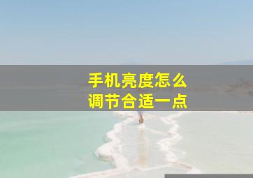 手机亮度怎么调节合适一点