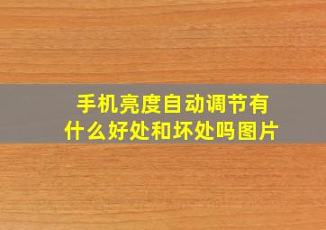 手机亮度自动调节有什么好处和坏处吗图片