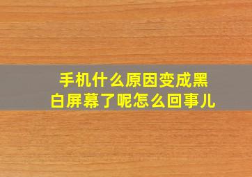 手机什么原因变成黑白屏幕了呢怎么回事儿