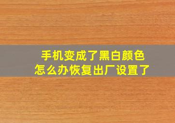 手机变成了黑白颜色怎么办恢复出厂设置了