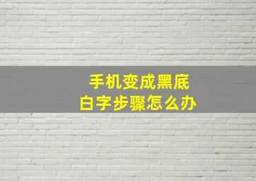 手机变成黑底白字步骤怎么办