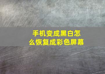 手机变成黑白怎么恢复成彩色屏幕