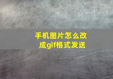 手机图片怎么改成gif格式发送