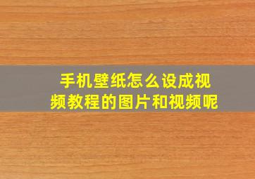 手机壁纸怎么设成视频教程的图片和视频呢