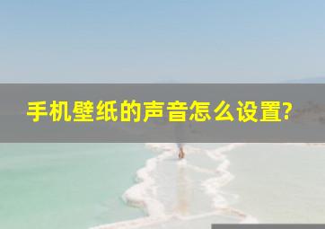 手机壁纸的声音怎么设置?