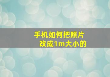 手机如何把照片改成1m大小的