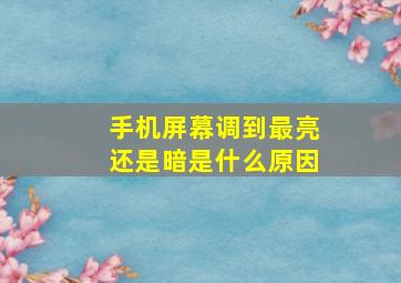 手机屏幕调到最亮还是暗是什么原因