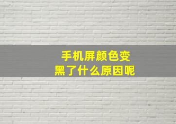 手机屏颜色变黑了什么原因呢