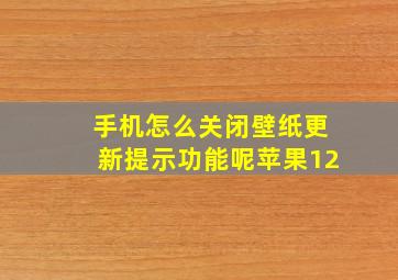 手机怎么关闭壁纸更新提示功能呢苹果12