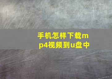 手机怎样下载mp4视频到u盘中