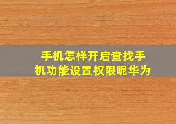 手机怎样开启查找手机功能设置权限呢华为