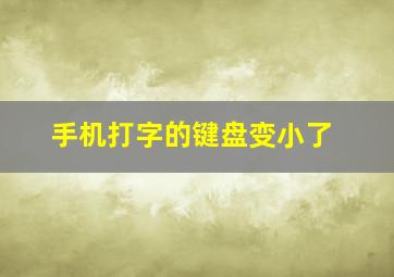 手机打字的键盘变小了