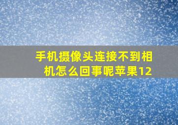 手机摄像头连接不到相机怎么回事呢苹果12