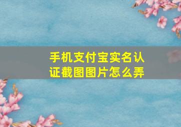 手机支付宝实名认证截图图片怎么弄