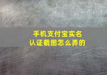 手机支付宝实名认证截图怎么弄的