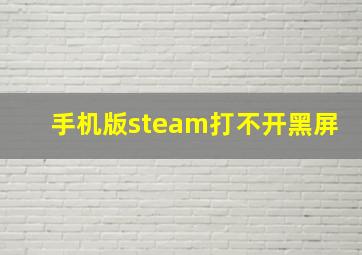 手机版steam打不开黑屏