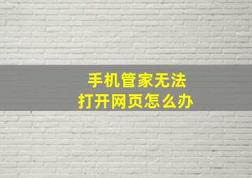 手机管家无法打开网页怎么办