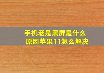 手机老是黑屏是什么原因苹果11怎么解决