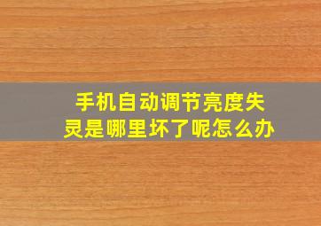 手机自动调节亮度失灵是哪里坏了呢怎么办