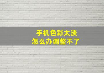 手机色彩太淡怎么办调整不了