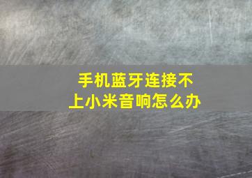 手机蓝牙连接不上小米音响怎么办