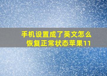 手机设置成了英文怎么恢复正常状态苹果11