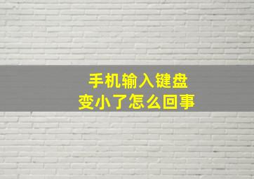 手机输入键盘变小了怎么回事