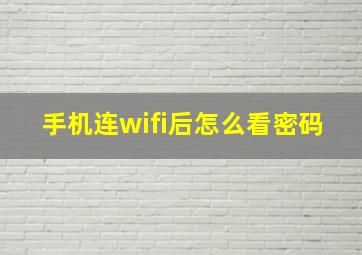 手机连wifi后怎么看密码