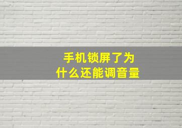 手机锁屏了为什么还能调音量