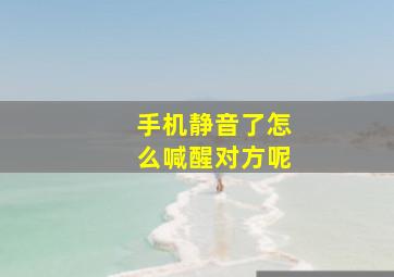 手机静音了怎么喊醒对方呢