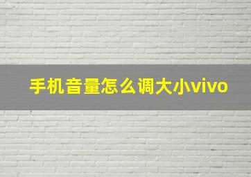 手机音量怎么调大小vivo