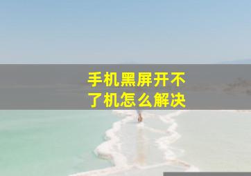 手机黑屏开不了机怎么解决