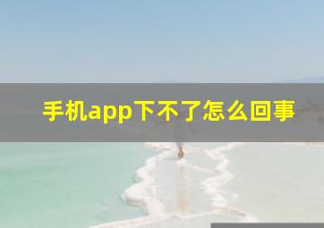 手机app下不了怎么回事