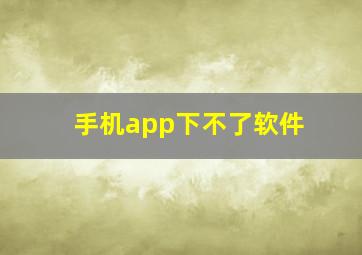 手机app下不了软件