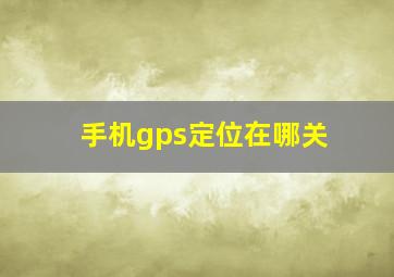 手机gps定位在哪关